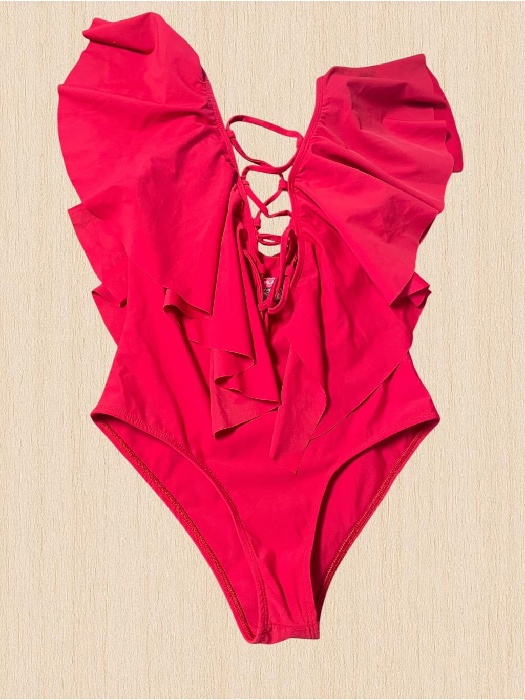 Spanx Pink Flamingo Ruffled One-Piece Swimsuit In Bright Pink